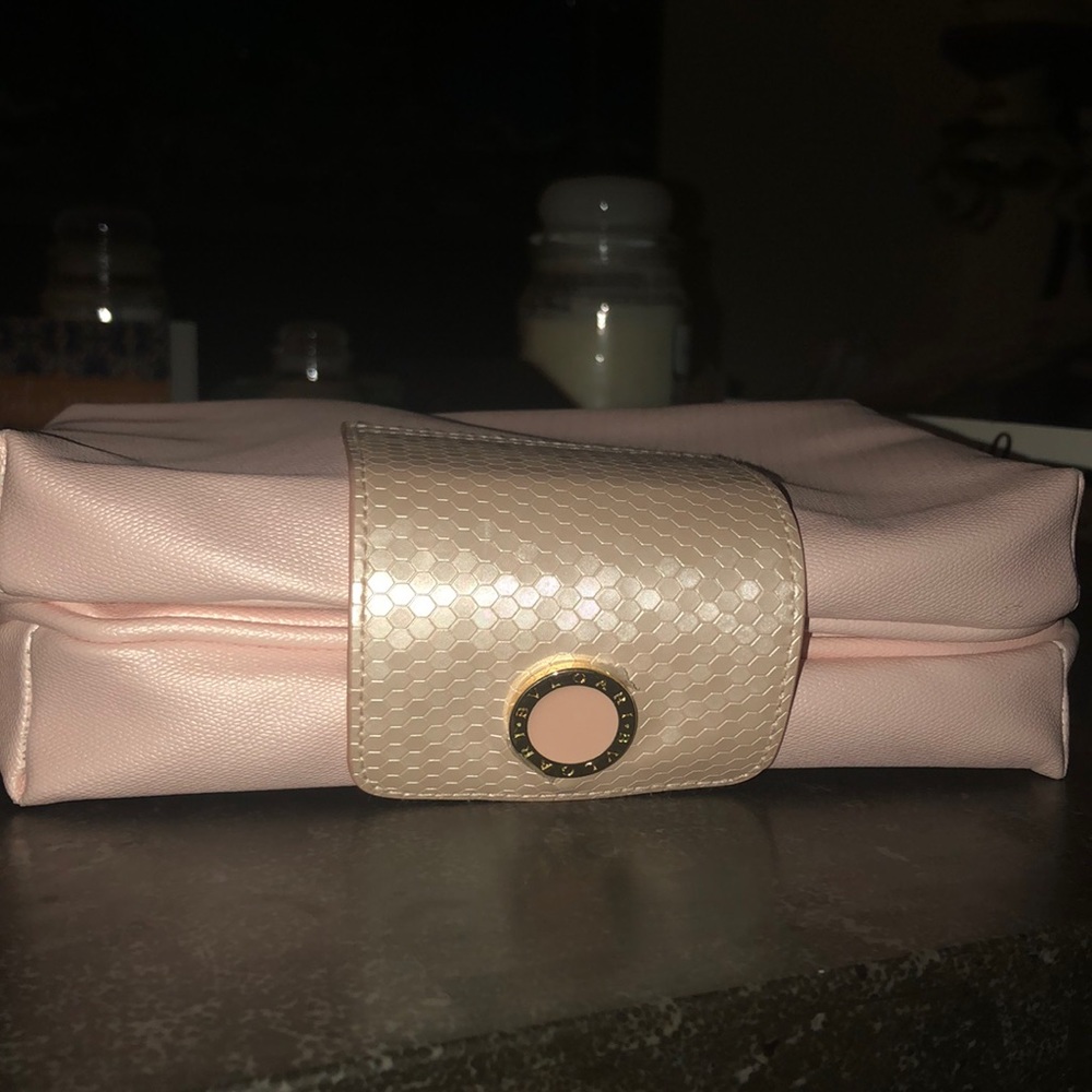 Bvlgari Soft Pink Leather Toiletry Travel Bag